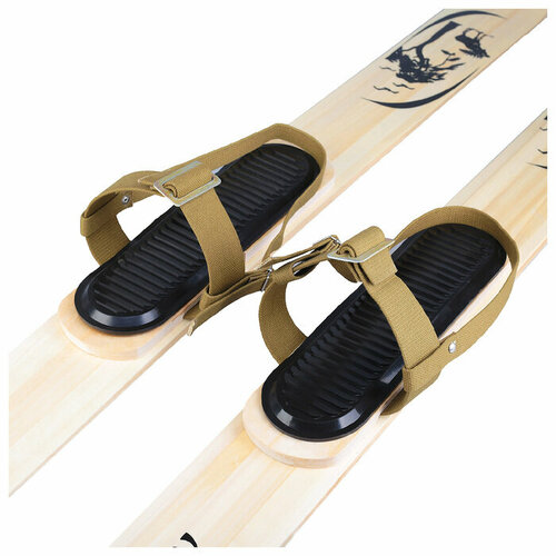 Крепления лыжные охотпромысловые с амортизаторами, с носковыми и пяточными ремнями крепления для охотничьих лыж 2 кожа