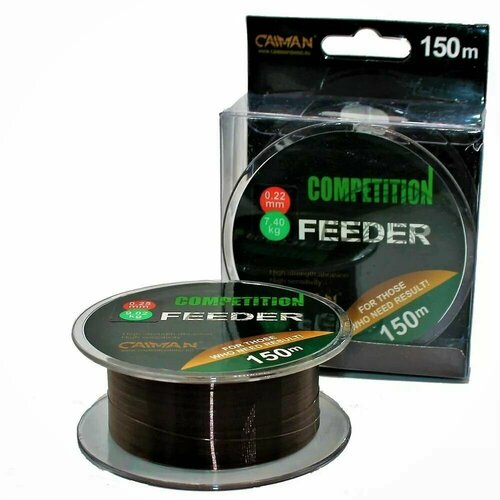 Леска Caiman Competition Feeder Sinking 150м 0,22мм Коричневая леска caiman competition carp sinking 300м 0 28мм черная