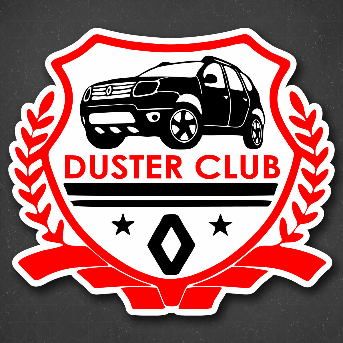 Наклейка на авто "Duster club" 21x19 см