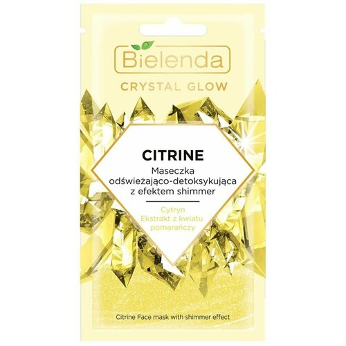 Маска для лица Bielenda Citrine Crystal glow освежающая и детоксицирующая с эффектом мерцания 8мл х 3шт