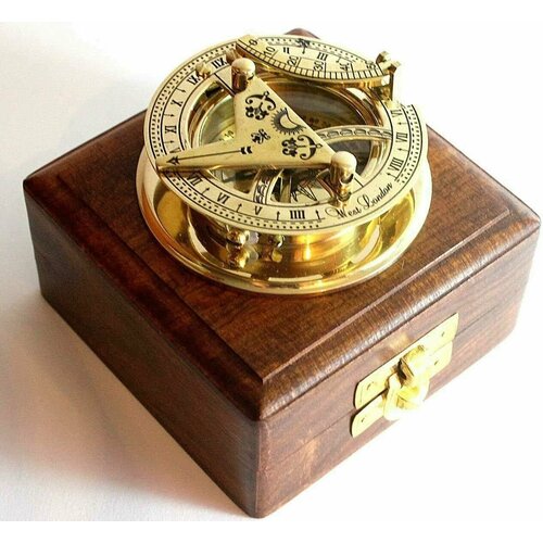 фото Морской компас в деревянном футляре d 8 см ksva-na-16047 nautical