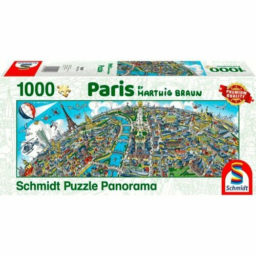 Пазл панорама «Хартвиг Браун. Панорама города - Париж», 1000 элементов (комплект из 2 шт)