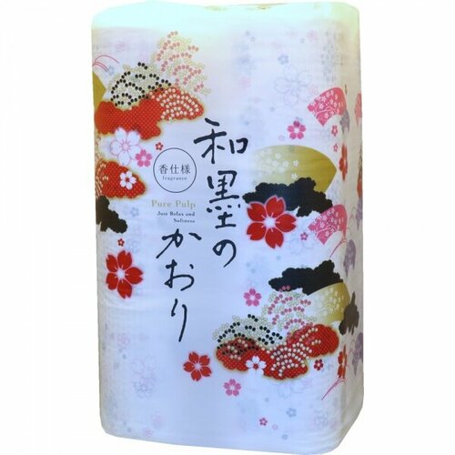 Waboku no kaori парфюмированная туалетная бумага, 2-х слойная, с ароматом натуральных эфирных масел, 32 м, 12 рулонов