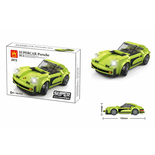 Конструктор Wange Суперкар спортивный автомобиль зеленый легосовместимый 161 деталь 494₽