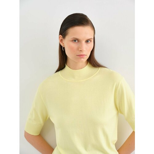 Водолазка CONSO WEAR, укороченный рукав, размер 50, желтый