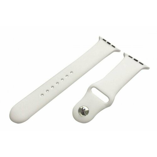 Силиконовый ремешок для Apple Watch 38-40-41 mm, Series 1-7, SE / Сменный браслет (Sport Band) для смарт часов Эпл Вотч 38-41 мм (White S)