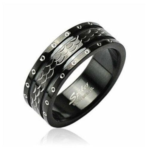 фото Кольцо spikes, размер 22, черный