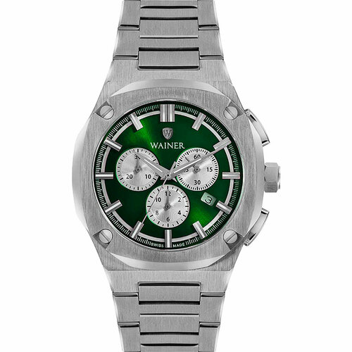 фото Наручные часы wainer, зеленый, серебряный