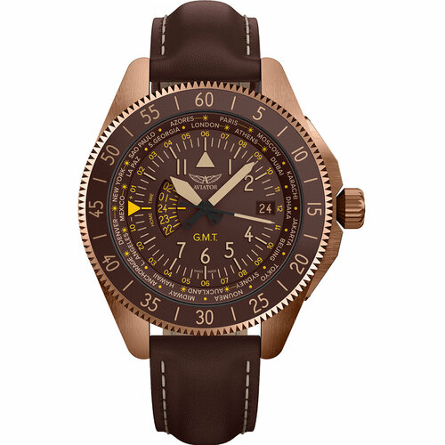 Наручные часы Aviator, коричневый