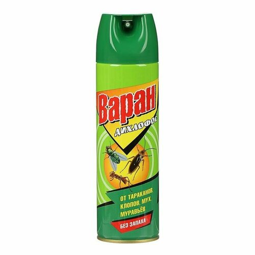 Дихлофос универсальный от всех насекомых, Варан, без запаха, 440 мл (комплект из 5 шт)