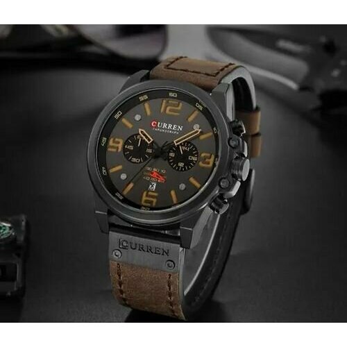 фото Наручные часы curren, коричневый, черный