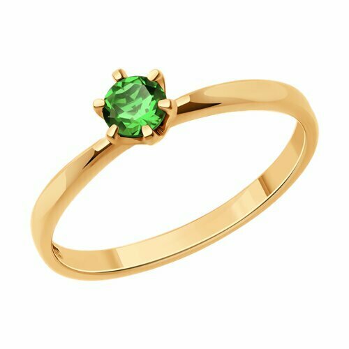 Кольцо Diamant online, золото, 585 проба, турмалин, размер 16.5, зеленый