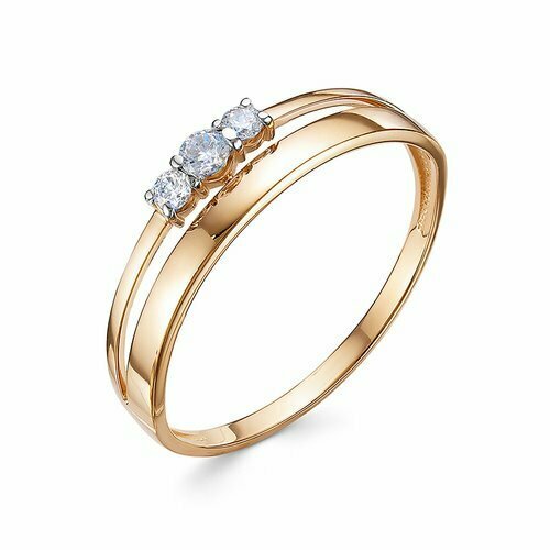 фото Кольцо diamant online, золото, 585 проба, фианит, размер 16, прозрачный