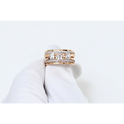 фото Кольцо diamant online, золото, 585 проба, фианит, размер 18, прозрачный