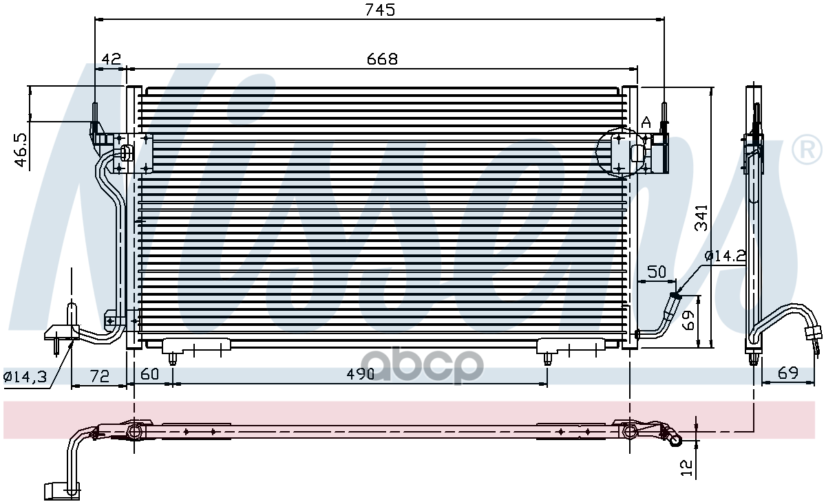 Радиатор Кондиционера Citroen: Xsara (N1) 1.9 D/1.9 Td 97-05 , Xsara Break (N2) 1.9 D/1.9 Td 97-05 , Xsara Купе (N0) 1.9 D/1.