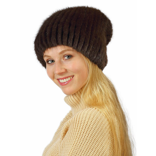 Шапка , размер 55-58, коричневый