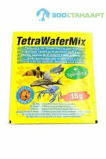TetraWaferMix Полноценный корм для любых видов донных рыб и ракообразных 15гр (пластинки)