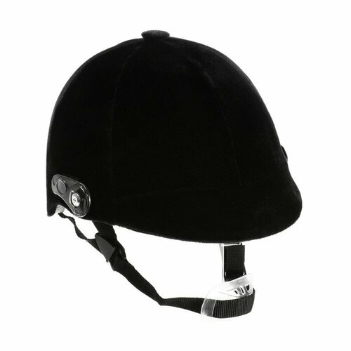 фото Шлем для верховой езды, бархат, одноразмерный, мягкий подклад, черный