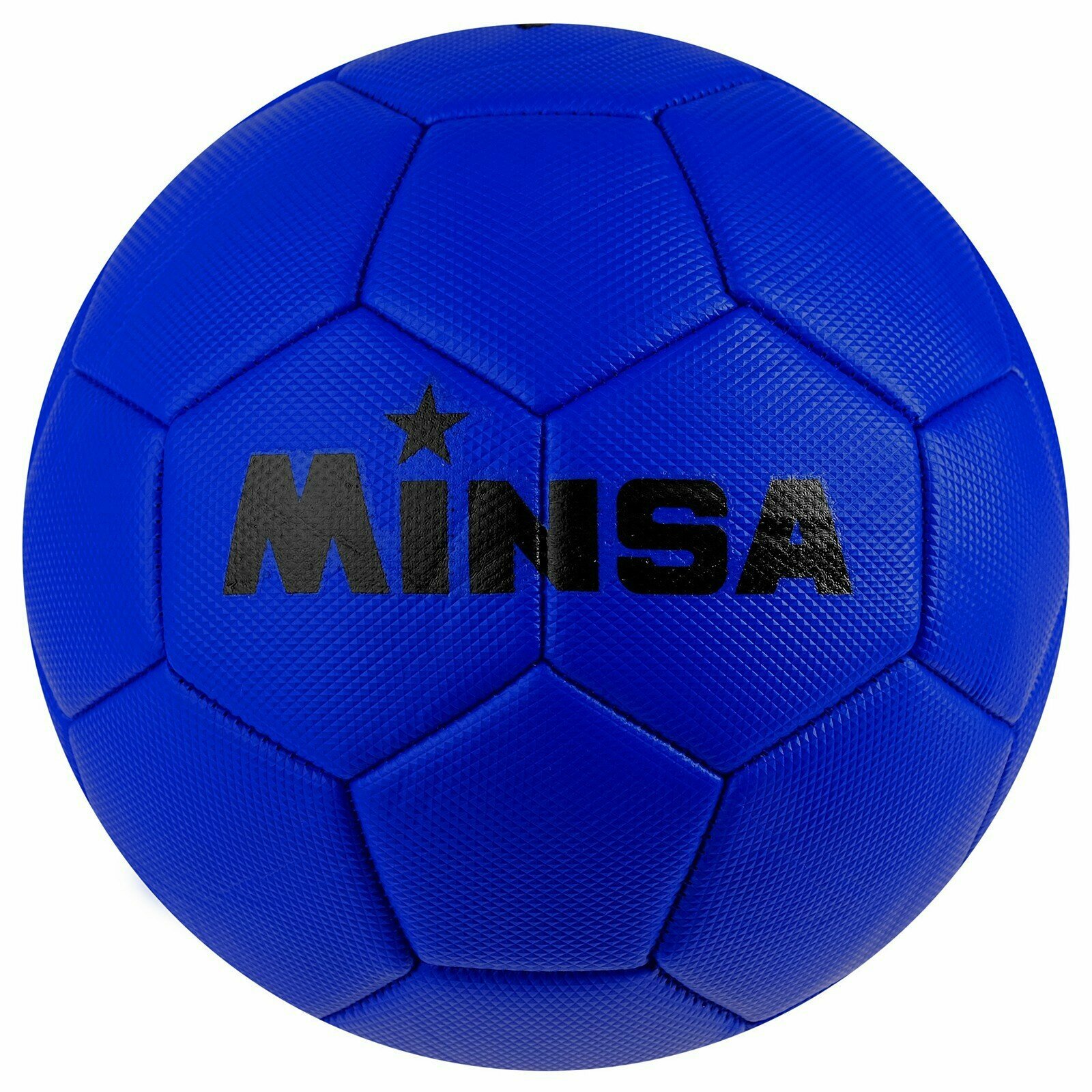 Мяч MINSA, футбольный, ПВХ, машинная сшивка, 32 панели, размер 5, вес 385 г, цвет синий