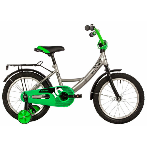 Велосипед Novatrack 16 VECTOR серебристый тормоз нож крылья багажник полная защ цепи 163VECTOR SL22 10899₽