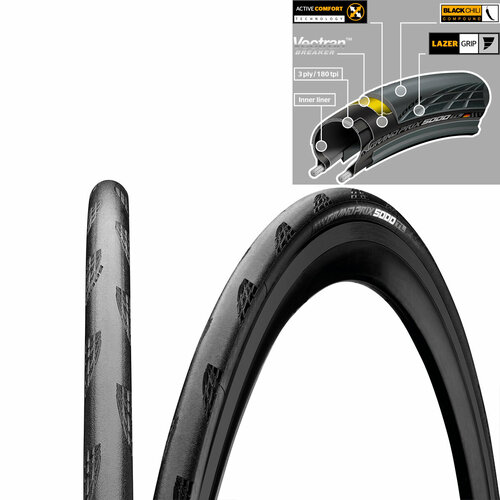 CONTINENTAL Покрышка Conti Grand Prix 5000 Tubeless 25-622, 700x25C, скл.