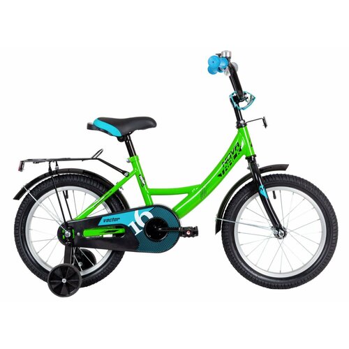 Велосипед NOVATRACK 16 VECTOR лаймовый тормоз нож крылья багажник полная защ цепи 1672600₽