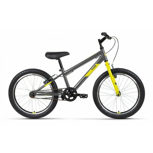 Велосипед 20 FORWARD ALTAIR MTB HT 1.0 (1-ск.) 2022 (рама 10.5) темный/серый/желтый подростковый горный mtb велосипед author cosmic 20 2023 черно желтый