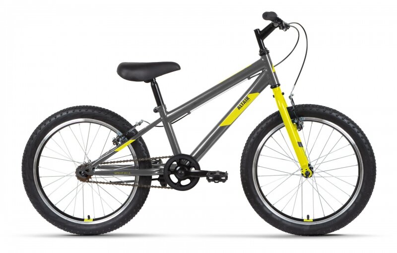 Велосипед 20 FORWARD ALTAIR MTB HT 1.0 (1-ск.) 2022 (рама 10.5) темный/серый/желтый