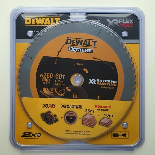 Диск пильный DeWalt 260x30 60T FlexVolt