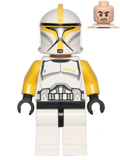 Минифигурка Lego Star Wars Clone Trooper Commander (Phase 1) - Yellow Arms, Scowl sw0481