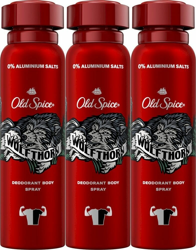 Old Spice Дезодорант-спрей Wolfthorn, 150 мл, 3 шт