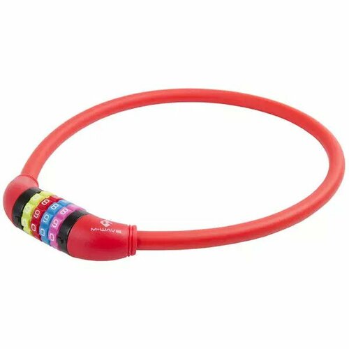 фото Замок 5-231053 вело кодовый (4 разряда, цветные символы) 12х650мм силиконовый красный m-wave