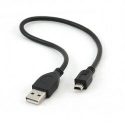Gembird кабели CCP-USB2-AM5P-1 USB 2.0 кабель PRO для соед. 0,3м AM miniBM позол. конт, черный