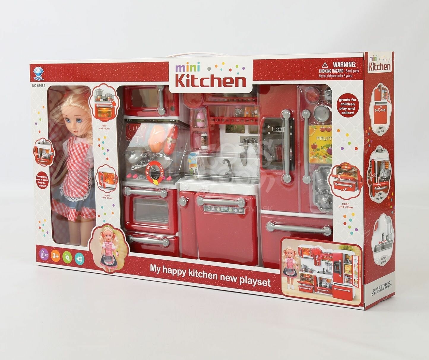 Кухонная мебель для кукол / кухня для куклы / холодильник, плита, продукты для куклы