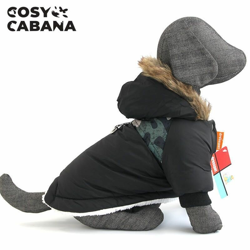 Зимняя куртка для собак маленьких и средних пород / Утепленная Водоотталкивающая / Размер M черный