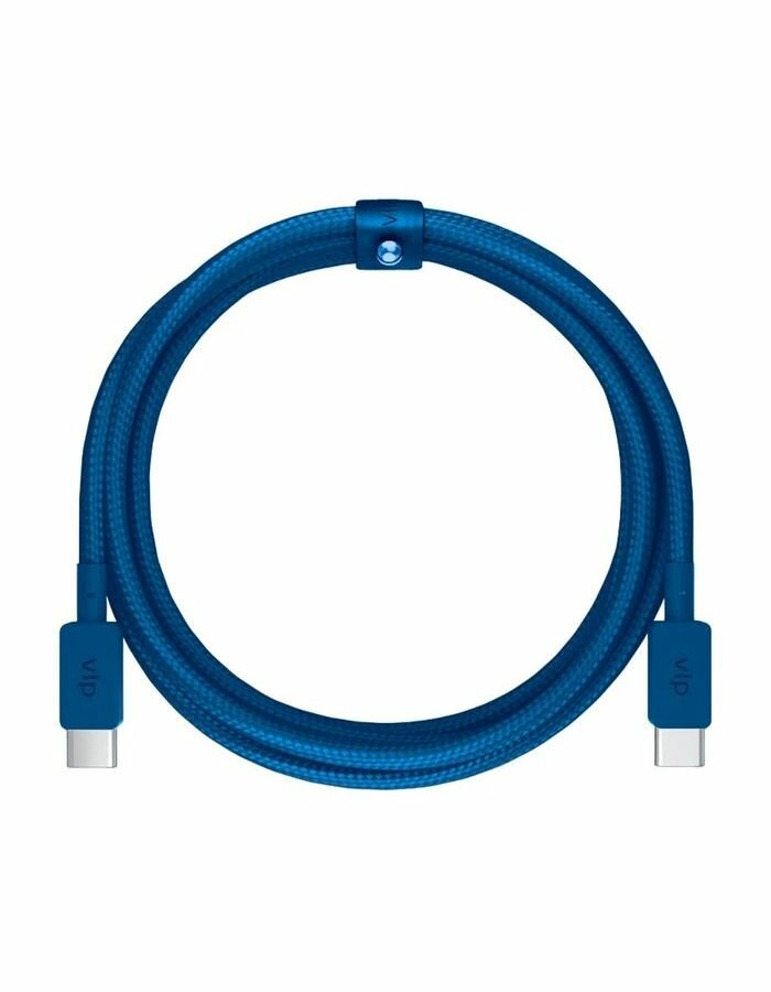 фото Дата-кабель VLP Nylon Cable USB C - USB C, 1.2м, темно-синий
