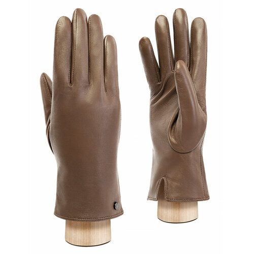 фото Перчатки eleganzza зимние, натуральная кожа, подкладка, размер 7, коричневый