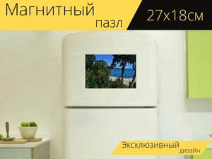 Магнитный пазл "Абхазия, природа, пейзаж" на холодильник 27 x 18 см.