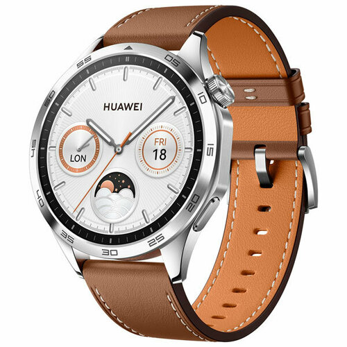 Смарт-часы HUAWEI Watch GT 4 46mm Brown Leather Strap 15290₽