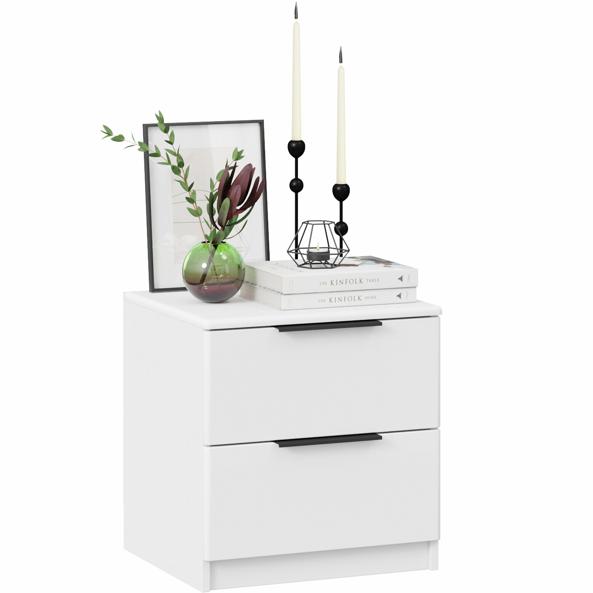 фото Тесса Тумба прикроватная (Белый Жемчуг / Белый глянец)