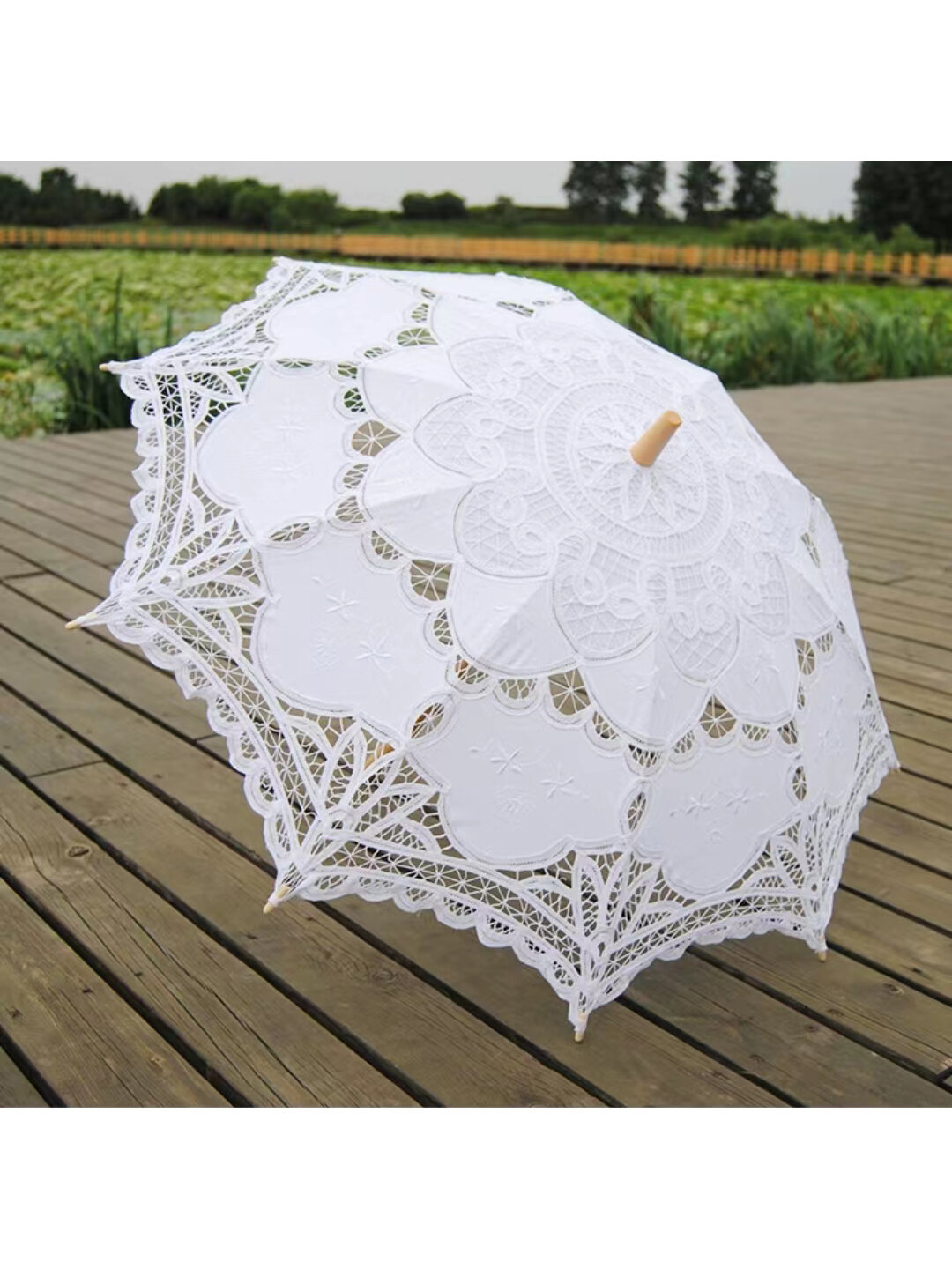 Зонт-трость MIZU, белый, — фото 1