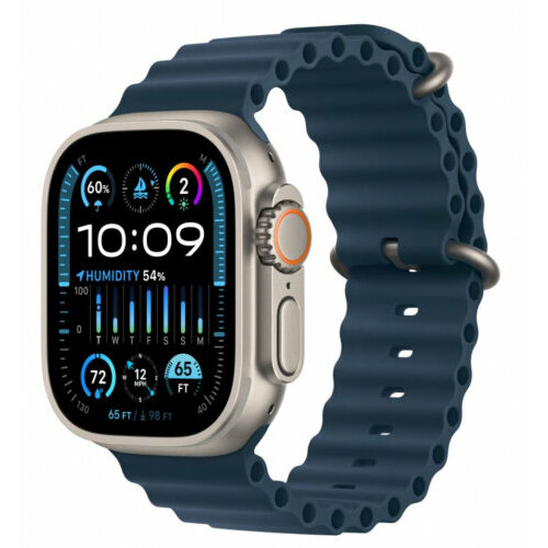 Смарт-часы Apple Watch Ultra 2 GPS Cellular 49 мм корпус из титана ремешок Ocean синие 11617500₽