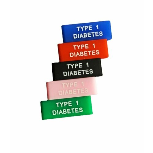 Комплект браслетов TYPE 1 DIABETES, 5 шт., черный, розовый