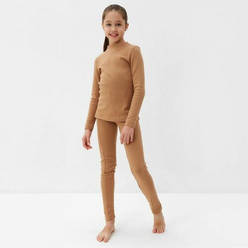 фото Комплект термобелья minaku, размер 134, бежевый