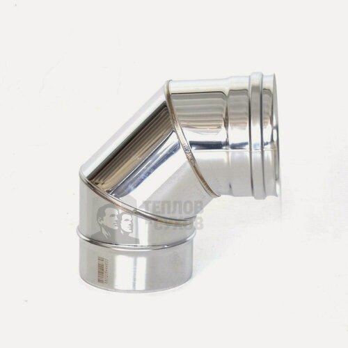 Изображение товара Отвод колено на трубу дымохода ф150 из нержавейки 0.8мм, 90 градусов, Теплов и Сухов