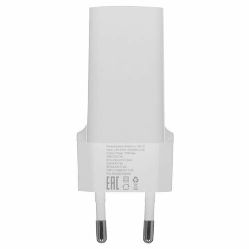 Сетевое зарядное устройство DEPPA 20W, USB + USB type-C, 8-pin Lightning (Apple), 3A, белый - фото №12