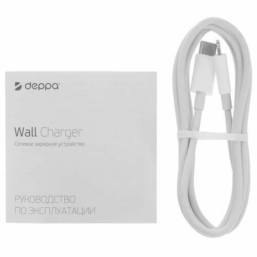 Сетевое зарядное устройство DEPPA 20W, USB + USB type-C, 8-pin Lightning (Apple), 3A, белый - фото №13