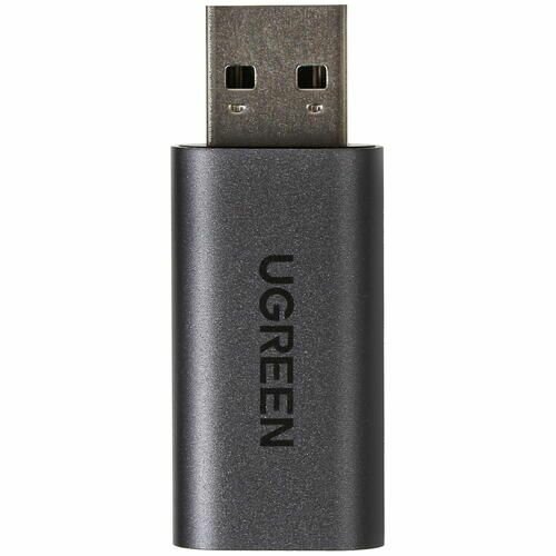 Звуковая карта USB UGREEN CM383 (80864) USB 20 => 35mm Audio Adapter серый