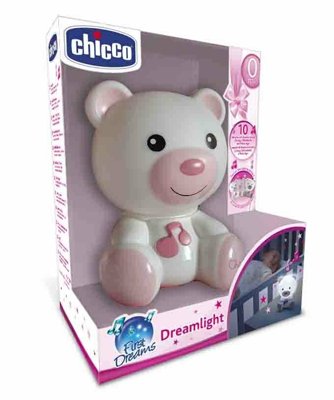 Ночник детский Chicco музыкальный Медвежонок Dreamlight, розовый