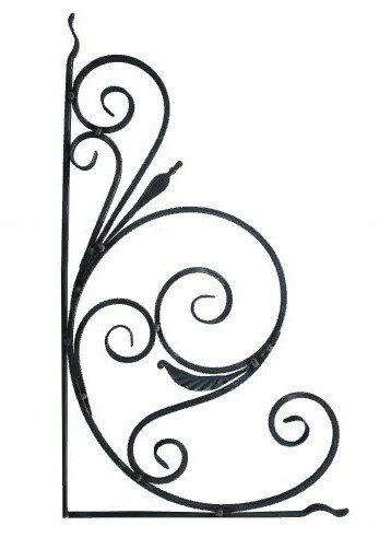 фото Кованый уголок "Престиж"(900х500 мм), из квадрата сечения 10х10мм, вес- 4,42кг, без покраски